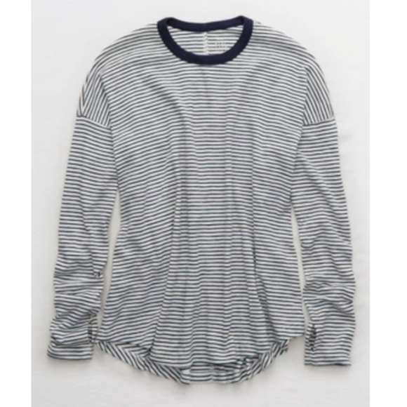 aerie Tops - Aerie Pinstripe Long-sleeve Tee
